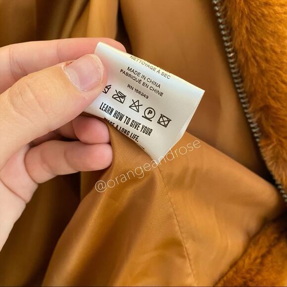 APPARIS Camel Faux Fur Cinch Soft Waist Hooded Jacket S - Picture 9 of 11